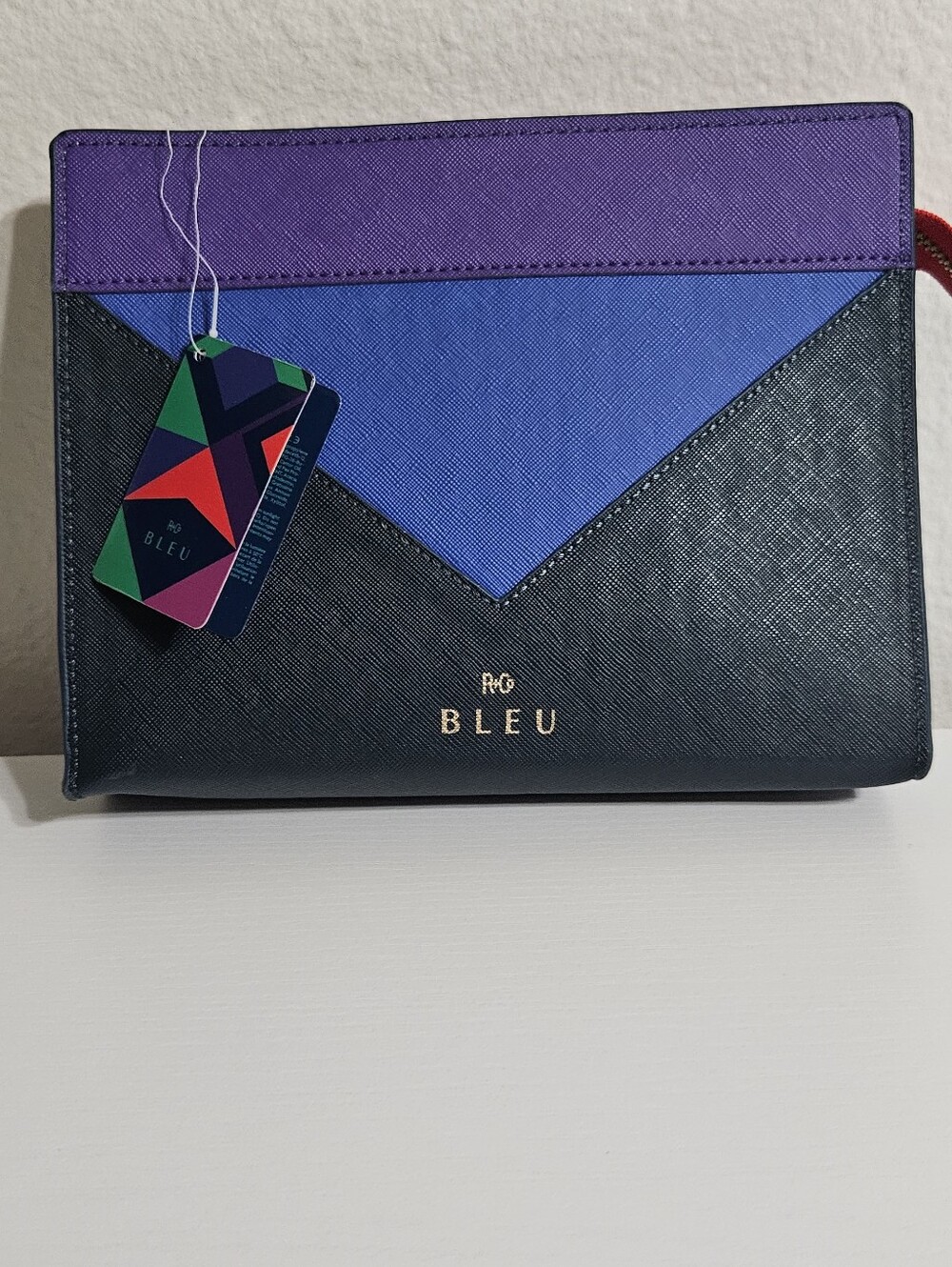 R+Co BLEU Colorblock Clutch in Purple, Blue & Black